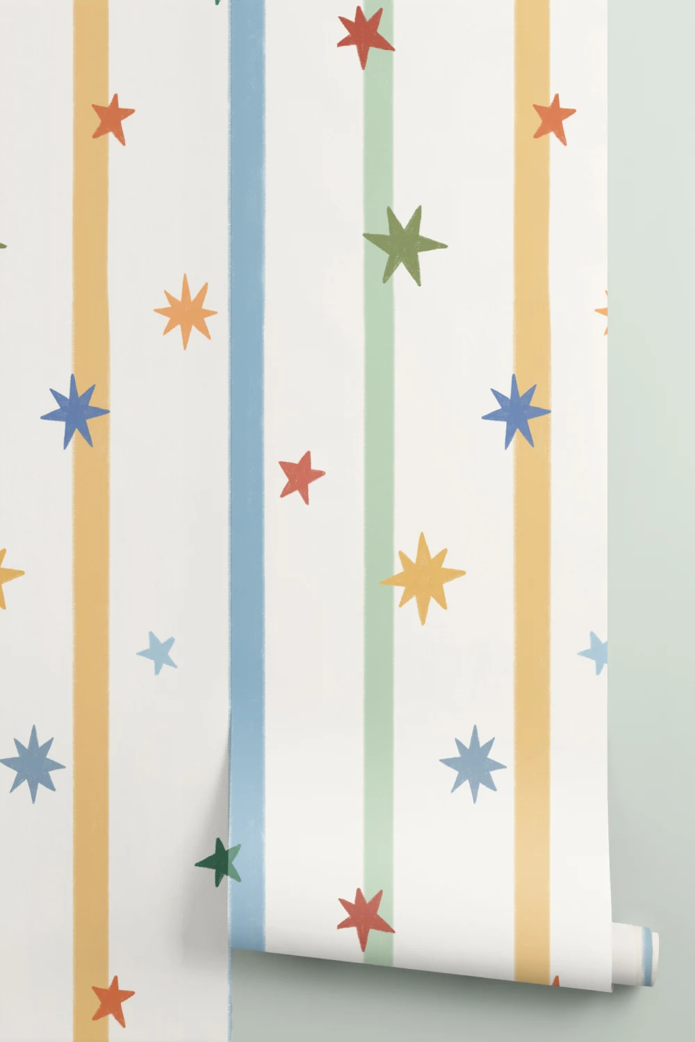 Multicolor Striped Classic Pattern Kids' Mural
