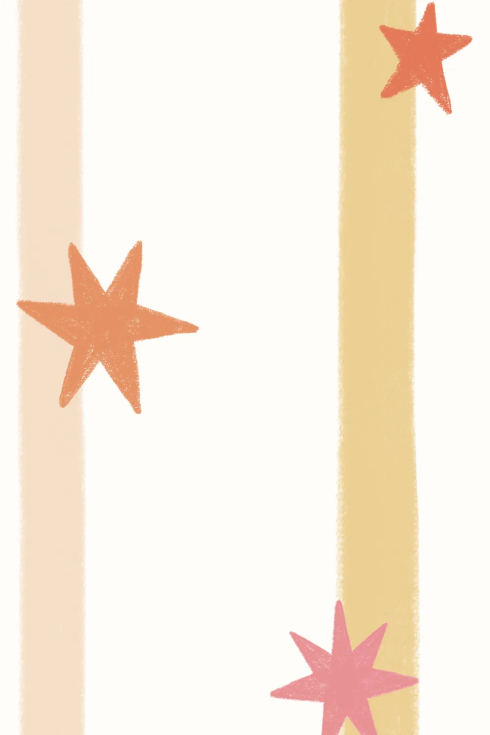 Pink Striped Star Pattern Kids Room Mural