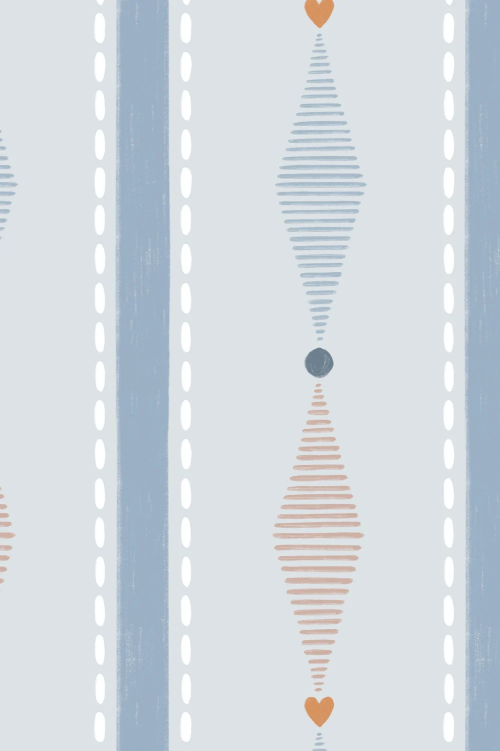 Blue Geometric Elegance Striped Modern Pattern Mural
