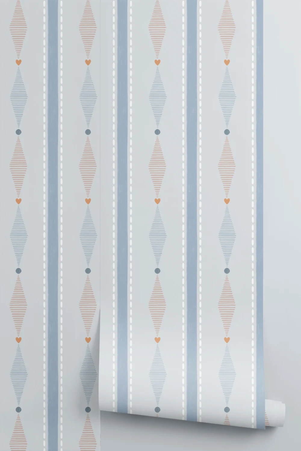 Blue Geometric Elegance Striped Modern Pattern Mural