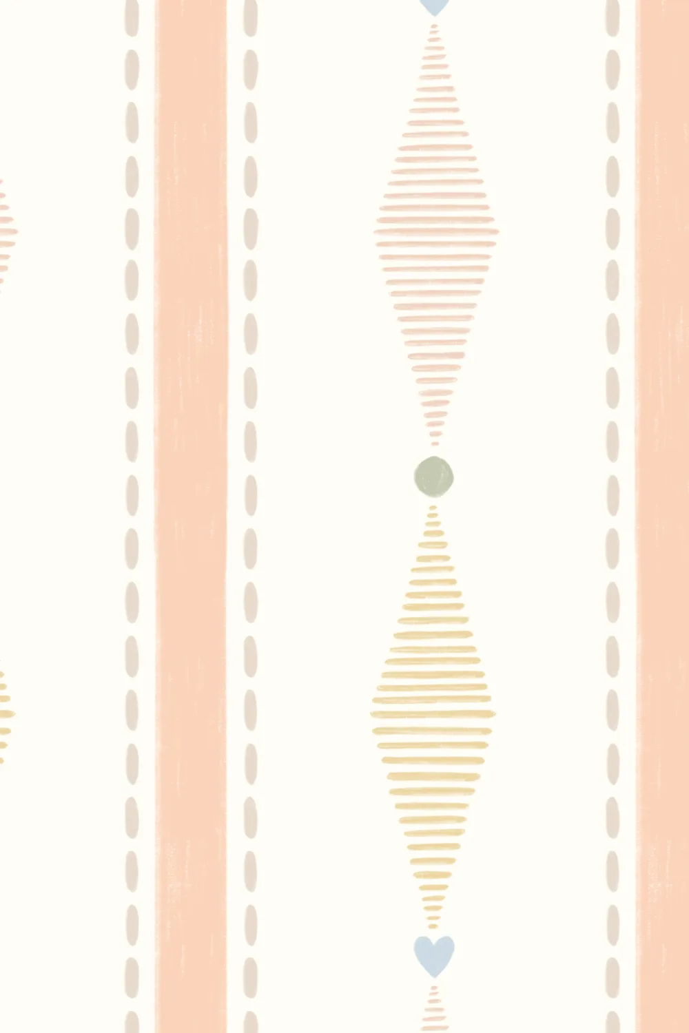 Multicolor Geometric Pastel Stripe Design Kids Mural