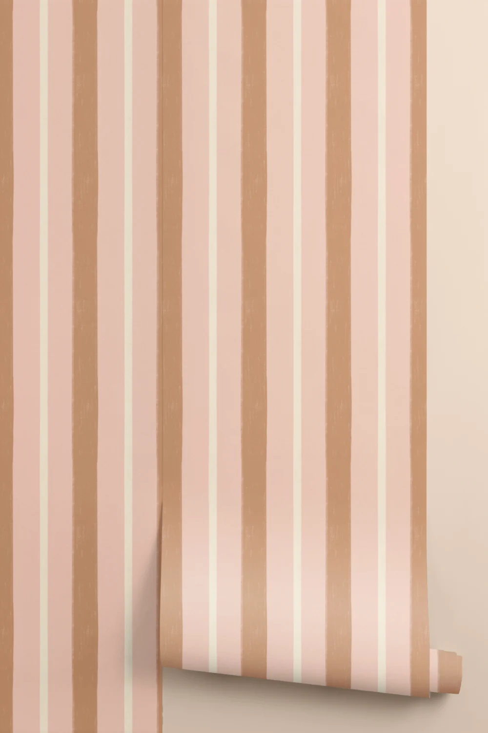 Elegante Tapete mit rosa Streifenmuster