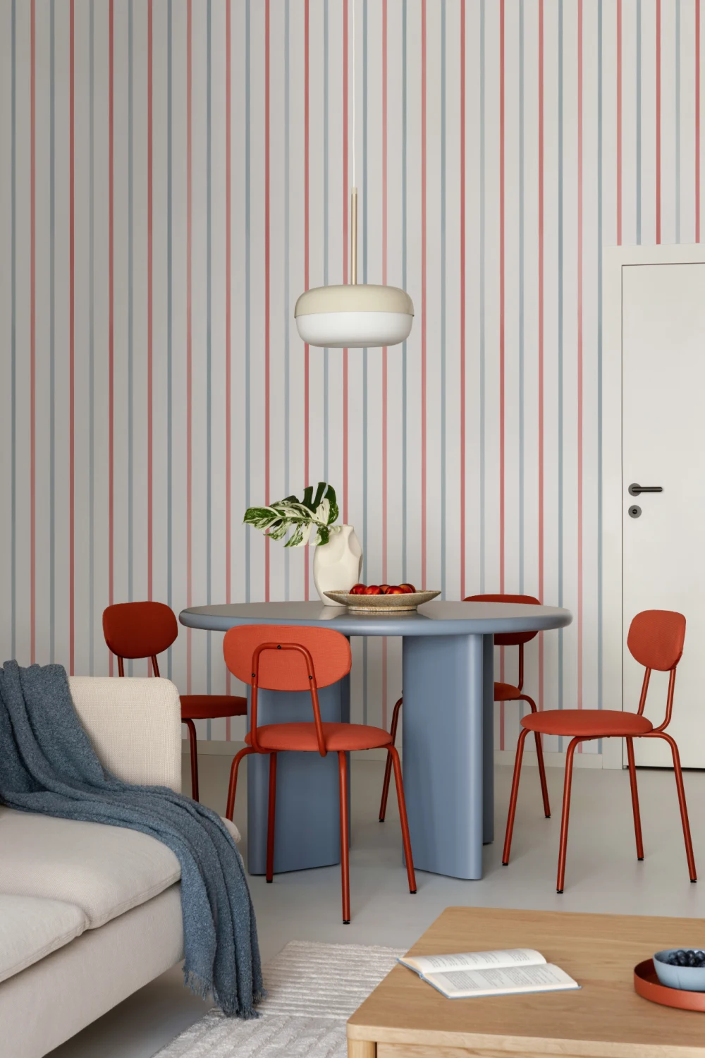 Red And Blue Striped Nautical Kids' Mural