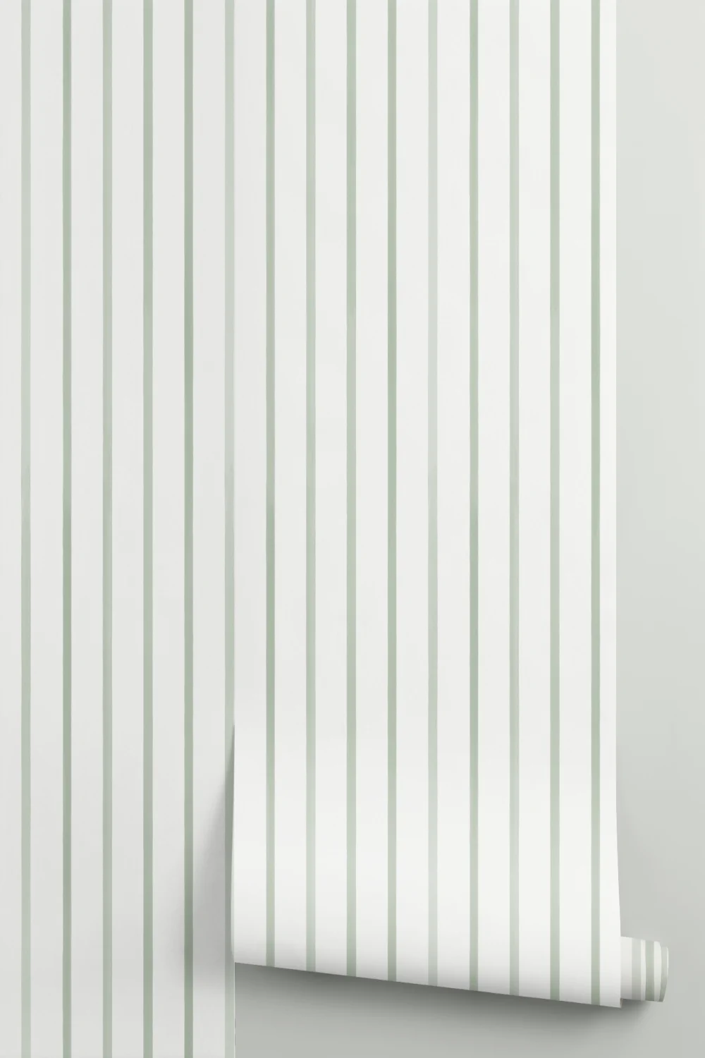 Green Nautical Striped Pattern Mural For Serene Spaces