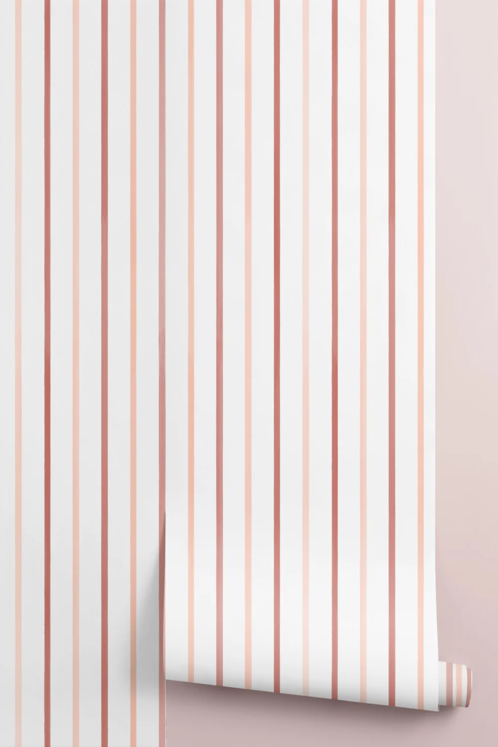 Red Nautical Striped Pattern Mural For A Bold Atmosphere