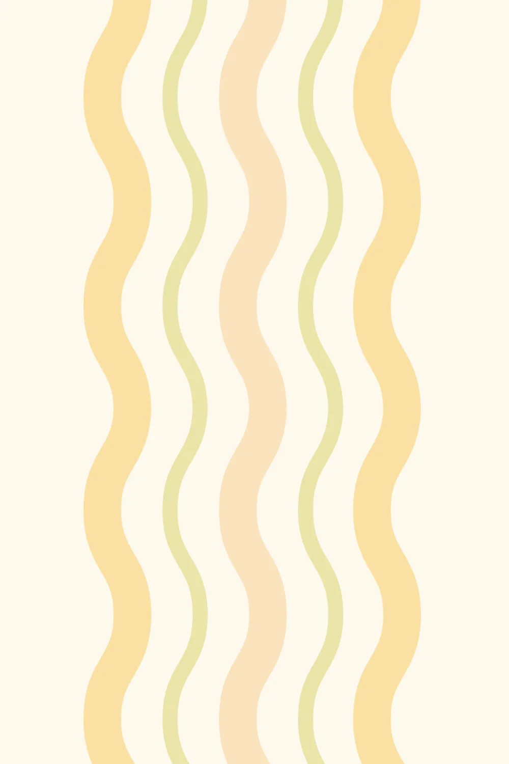 Yellow Wavy Ric Rac Striped Wallpaper