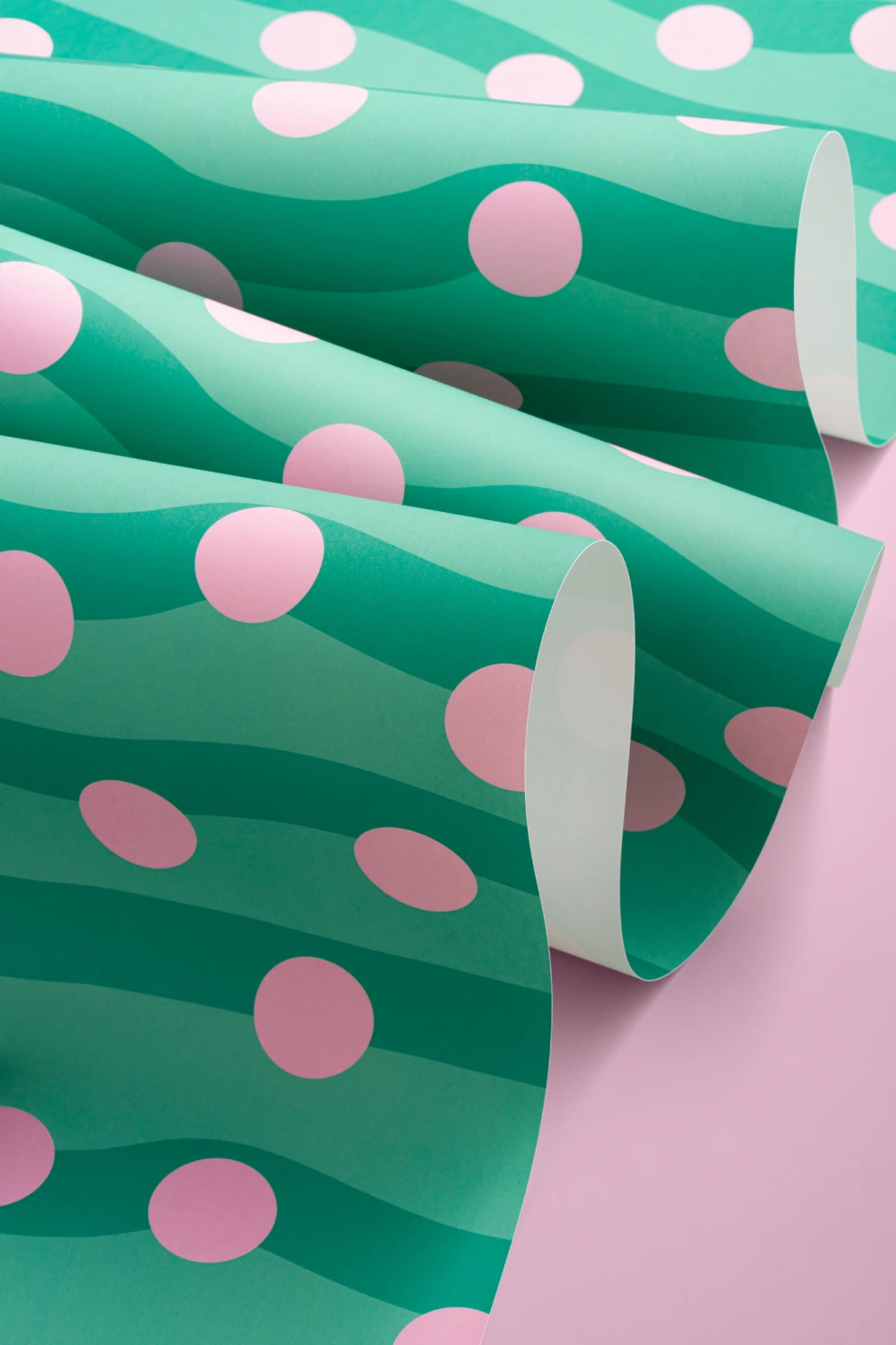 Elizabeth Olwen Polka Pop tummanvihreä seinämaalaus