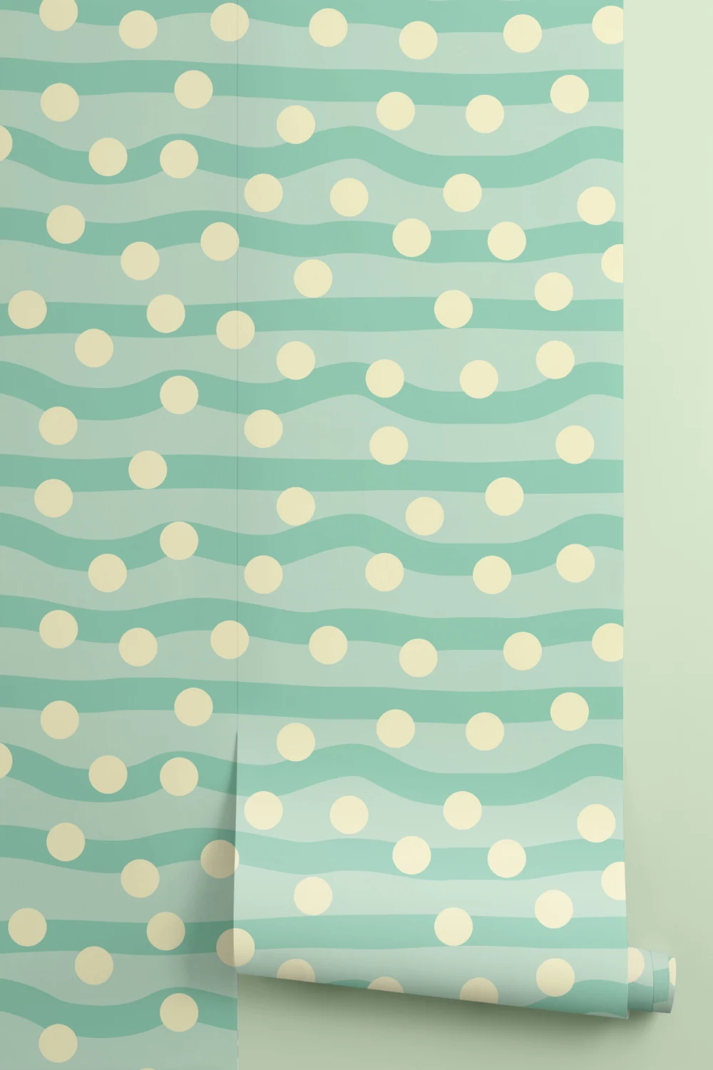 Elizabeth Olwen Polka Pop Light Green Mural