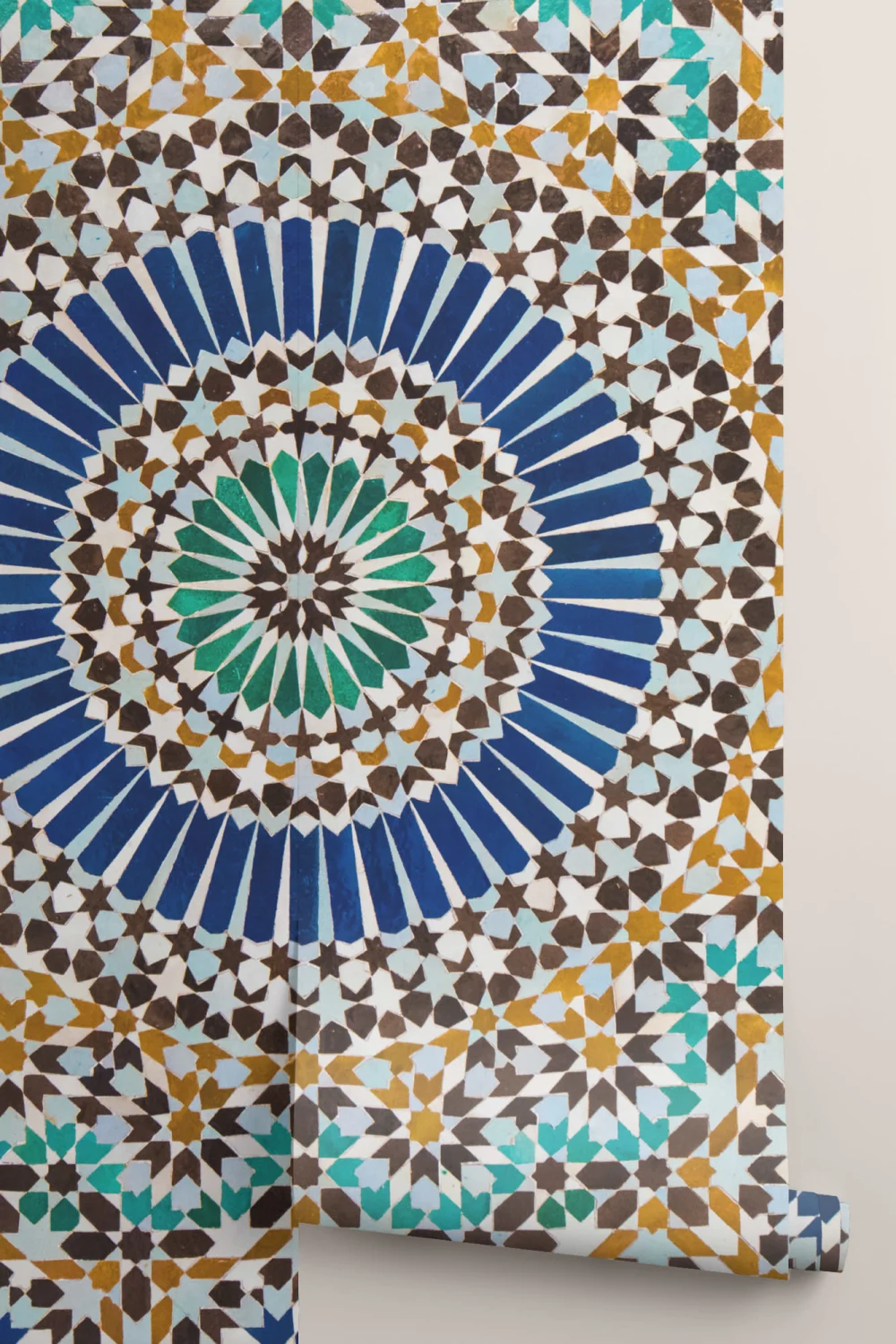 Mural de papel de parede com efeito de azulejo Zellige