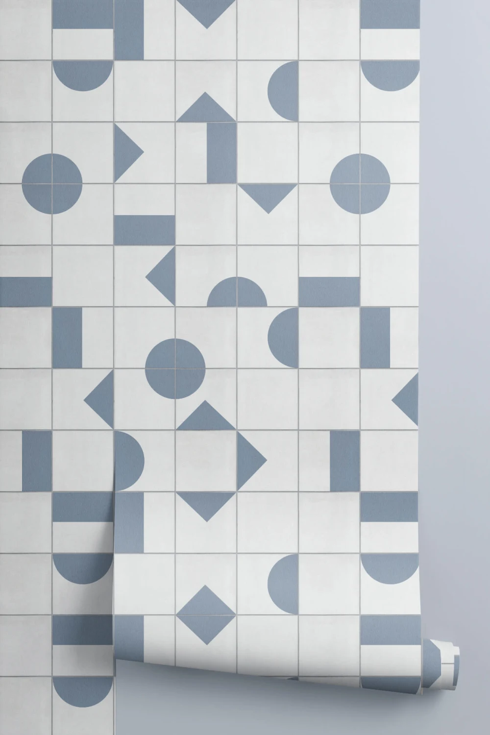 Blue Geometric Tile Wallpaper