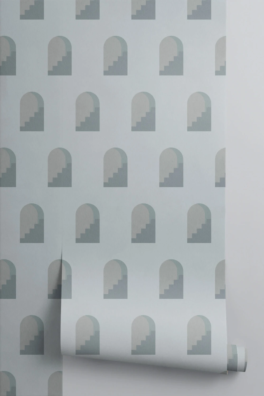 Papel Pintado de Diseño Arquitectónico con Arcada Azul