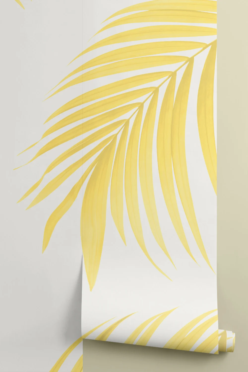 Yellow Tropical Palm Wallpaper Mural