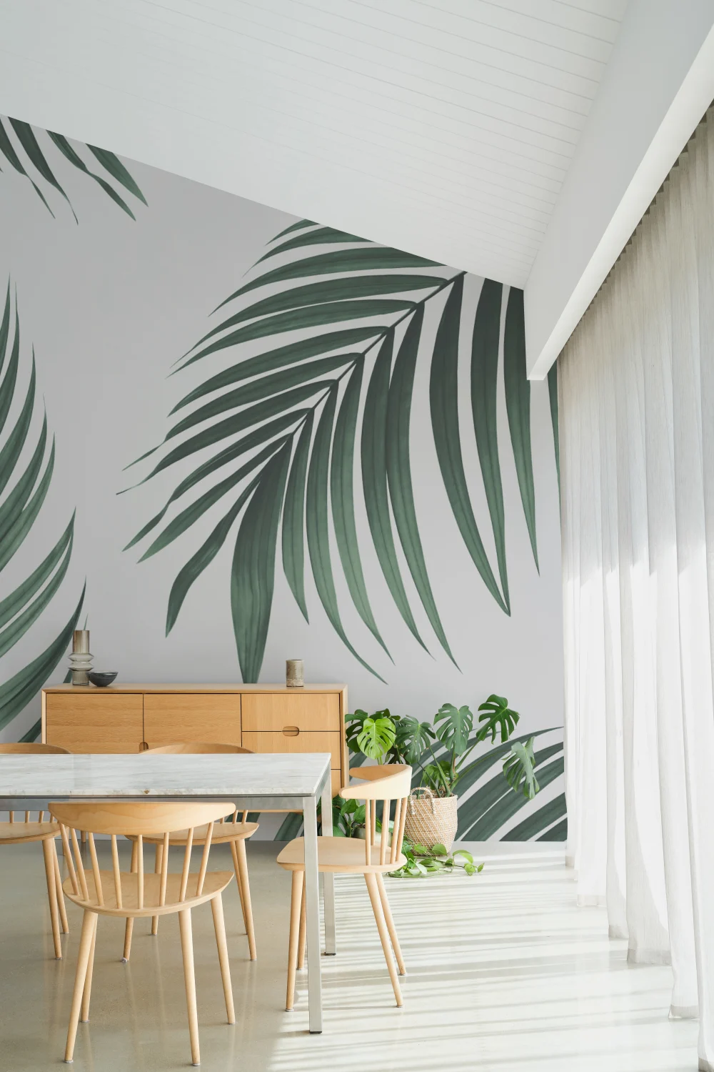 Mural de papel de parede de palmeiras tropicais