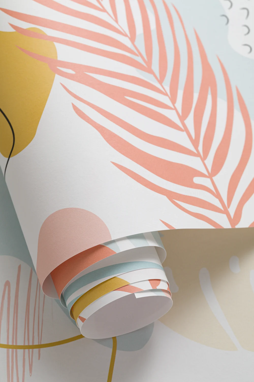 Pink & Blue Abstract Tropical Wall Mural