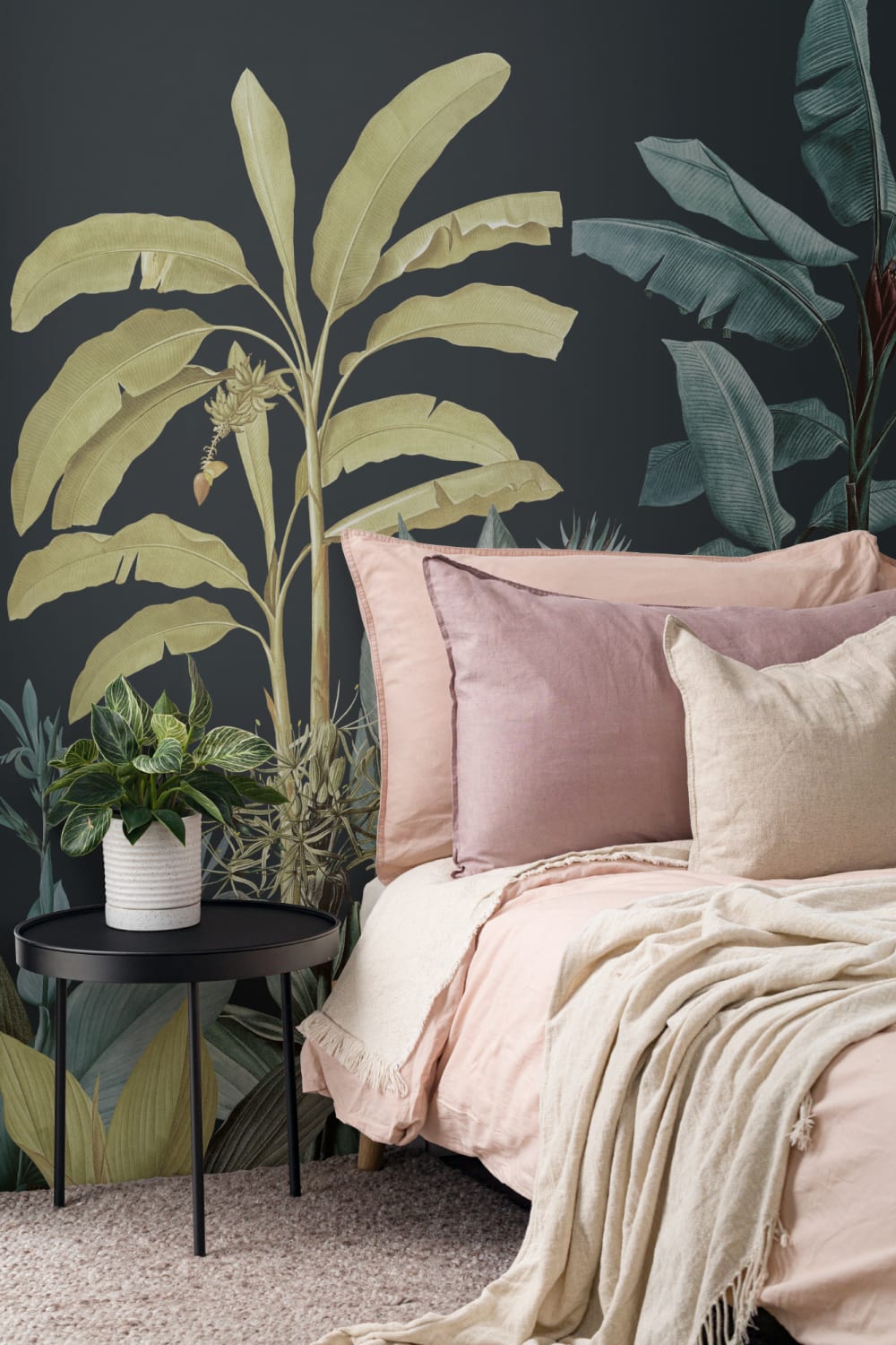 Blue & Green Dark Tropical Wall Mural