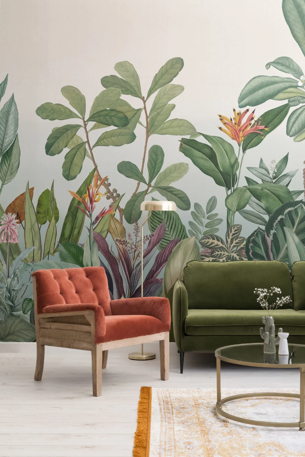 Plantas Tropicais Paisagem da Selva Papel de Parede Mural
