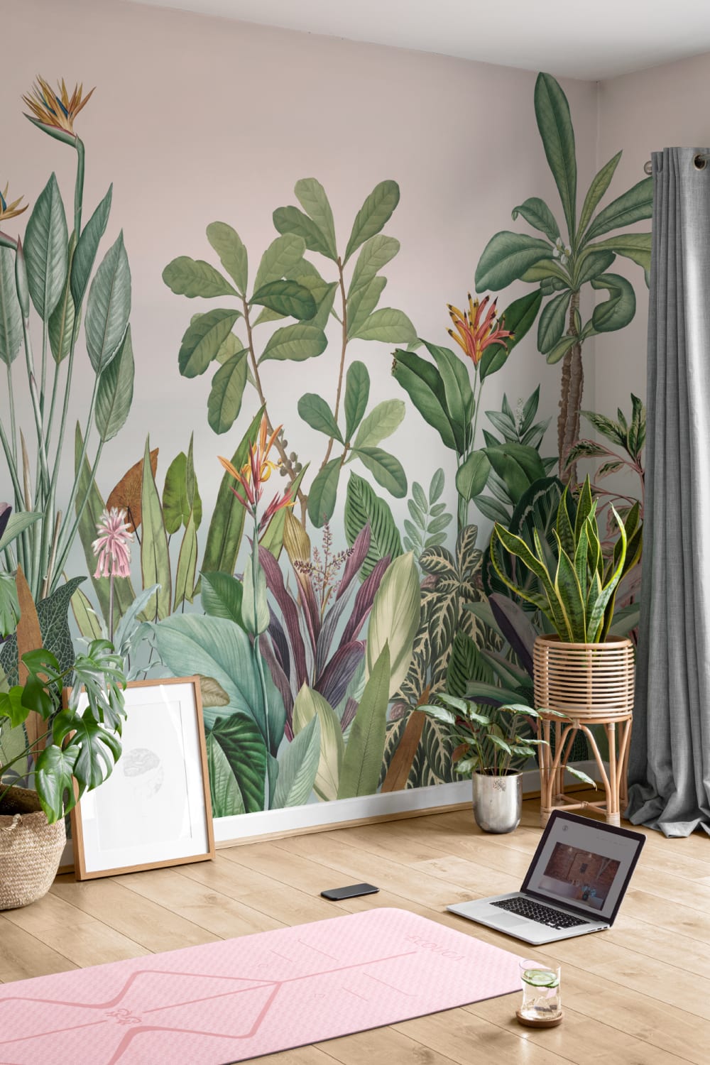 Plantas Tropicais Paisagem da Selva Papel de Parede Mural