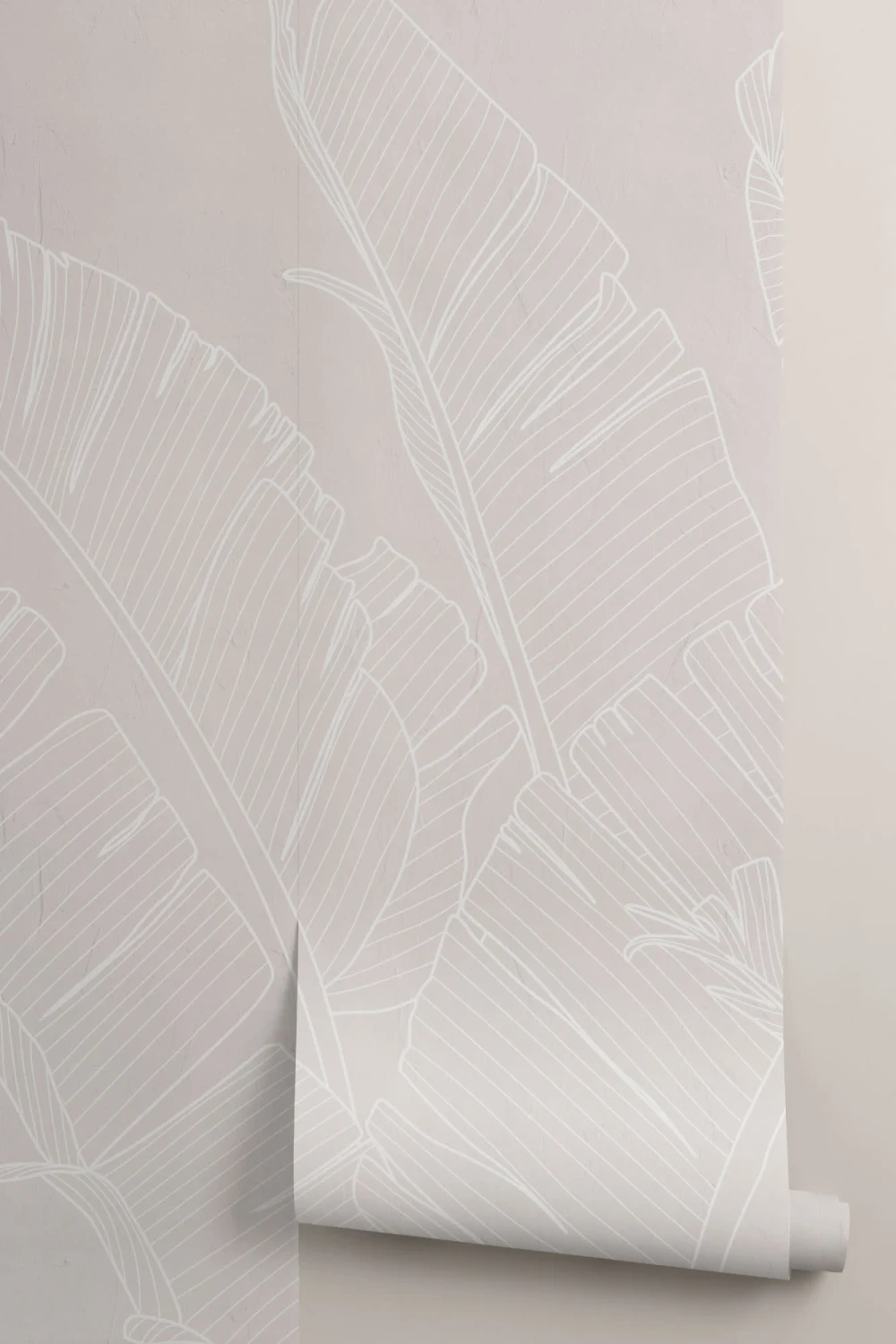 Neutral Pink Large Banana Leaf Wallpaper Mural