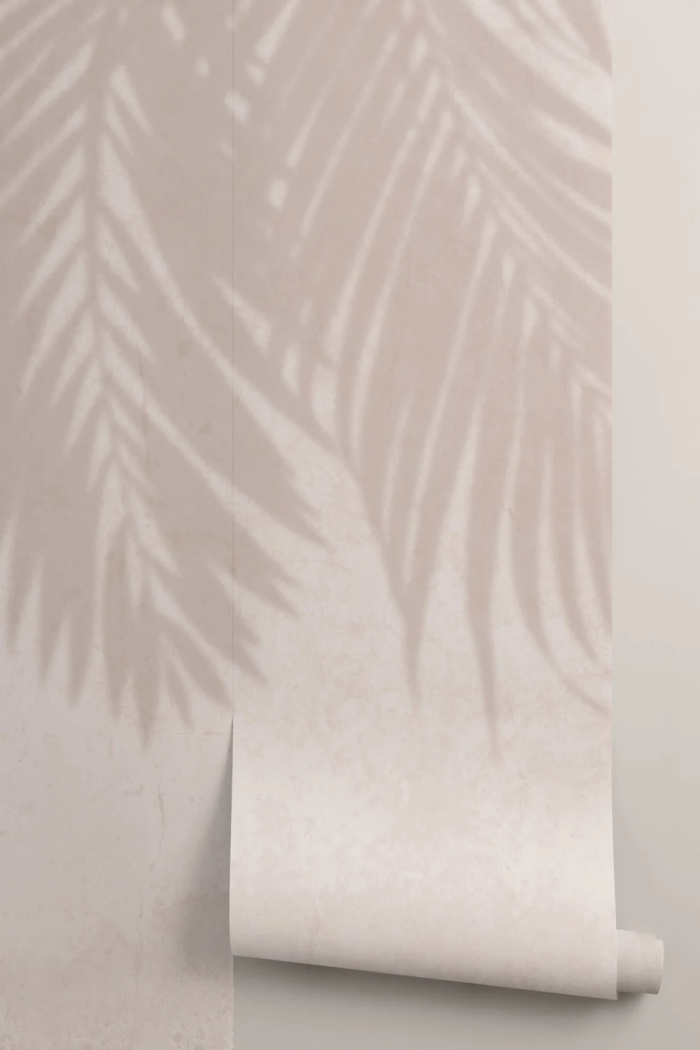 Neutral Palm Leaf Shadow Concrete Effect Wallpaper Mural