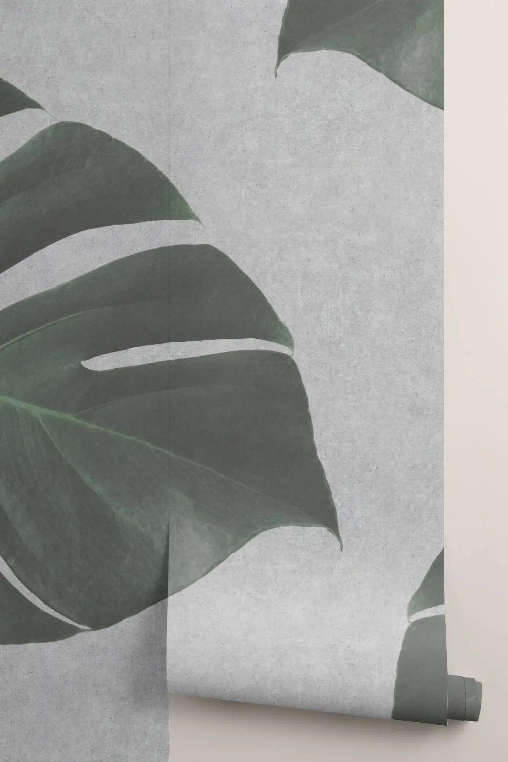 Biophilic Monstera Leaf Industrial Wallpaper Mural