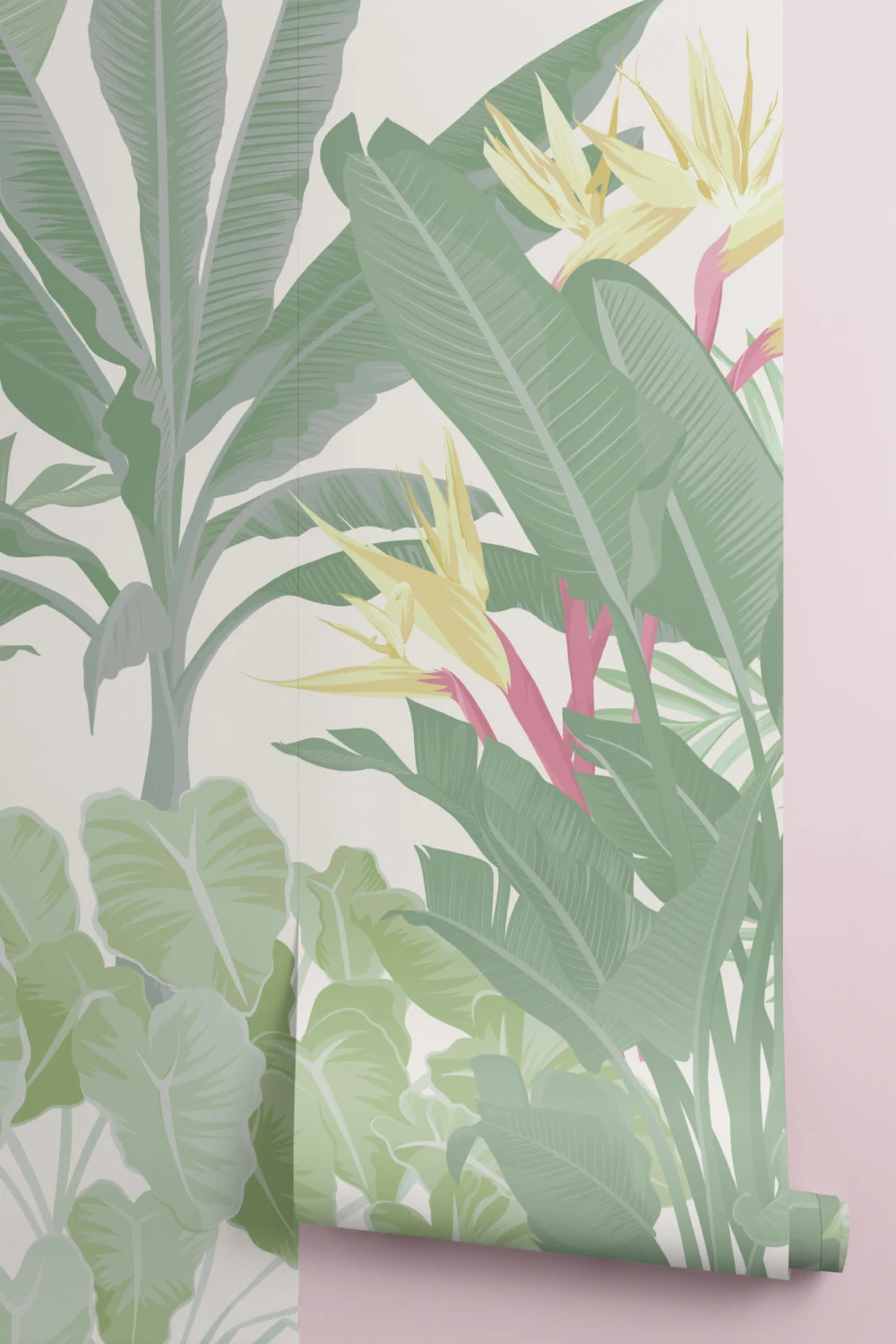 Carta da Parati Foglie Tropicali Verdi