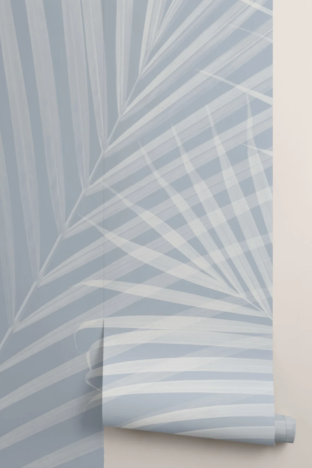 Light Blue Palm Leaves Wall Mural