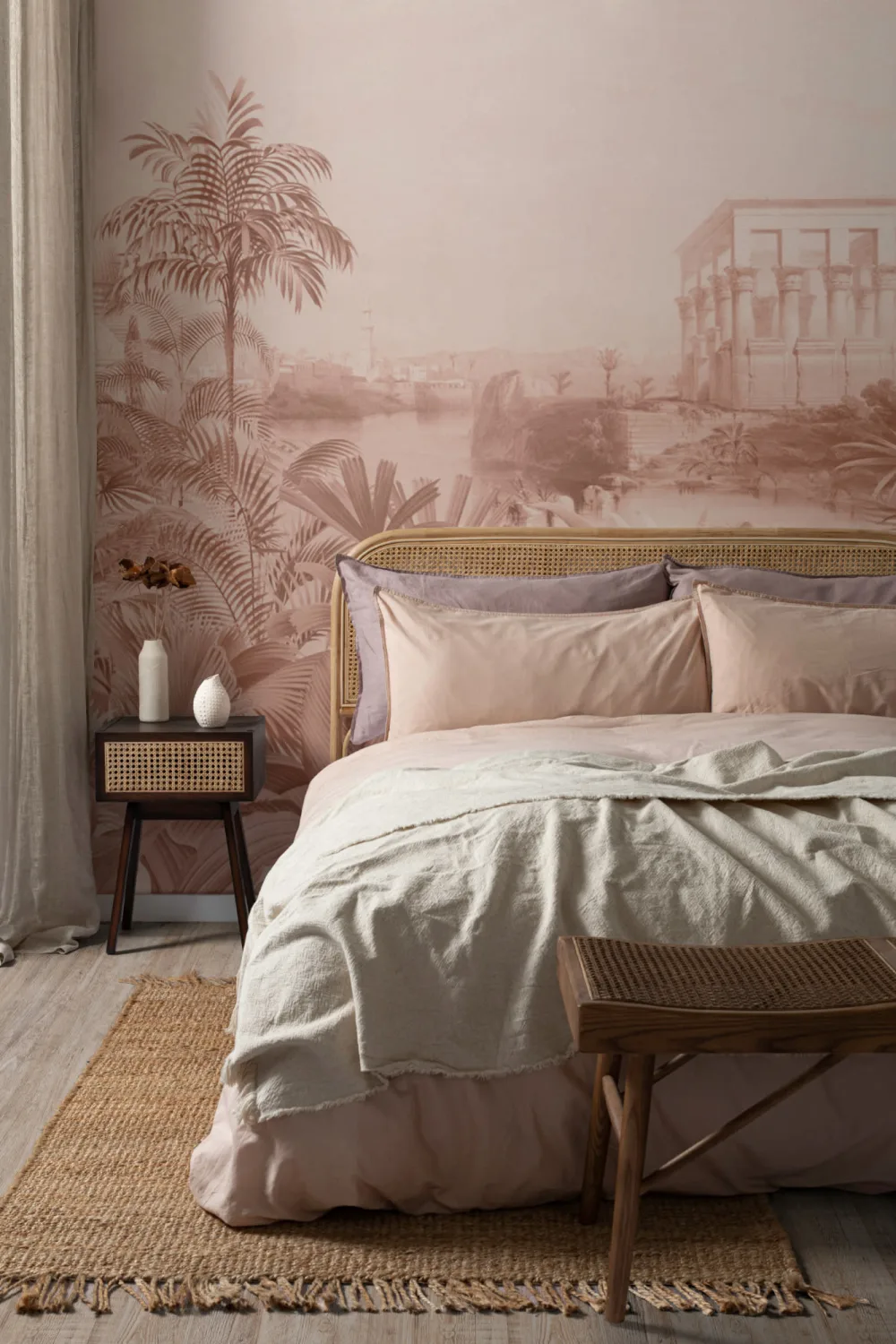 Peach Vintage Jungle Wallpaper Mural