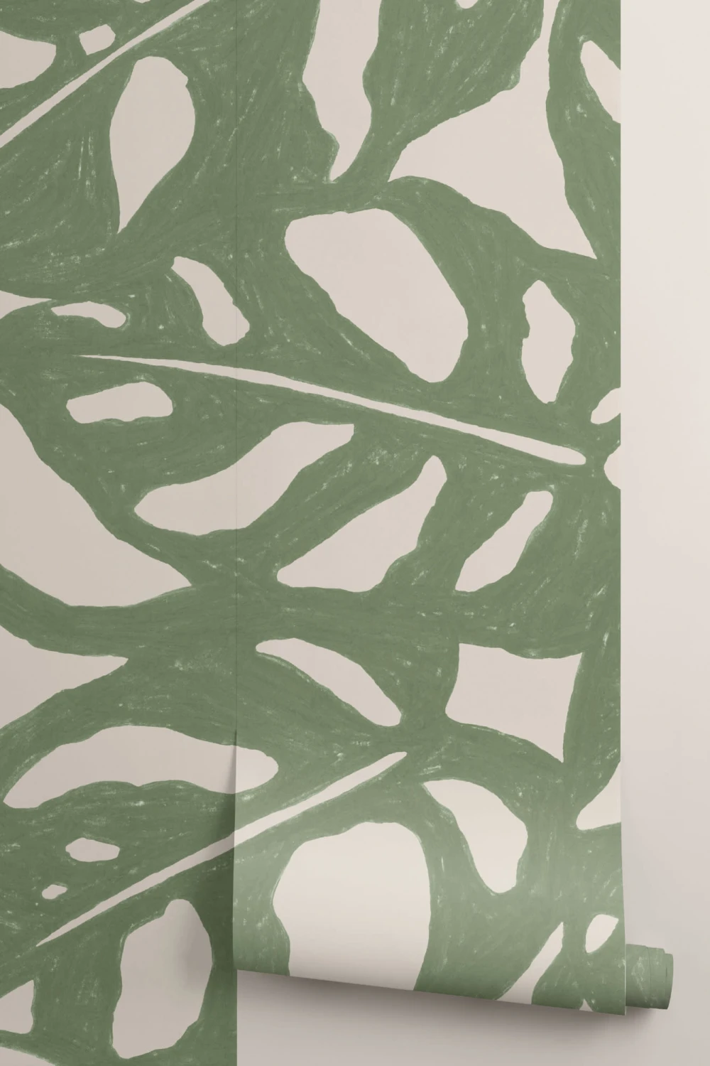 Green Repeat Pattern Monstera Leaf Wallpaper Mural