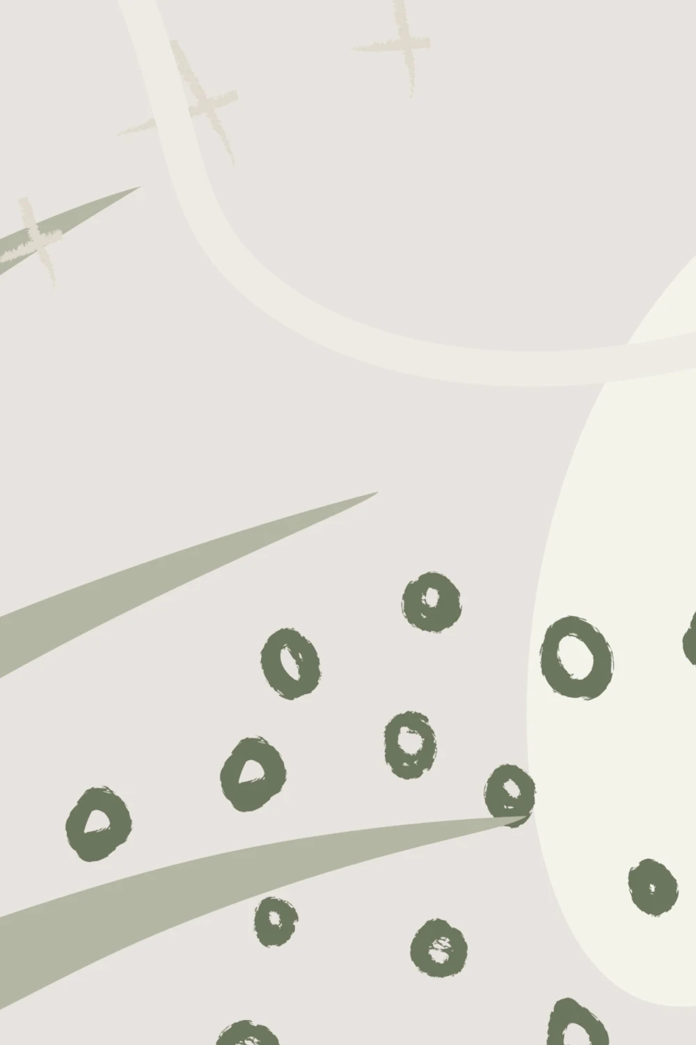 Papier peint panoramique tropical abstrait dans des tons verts et beiges