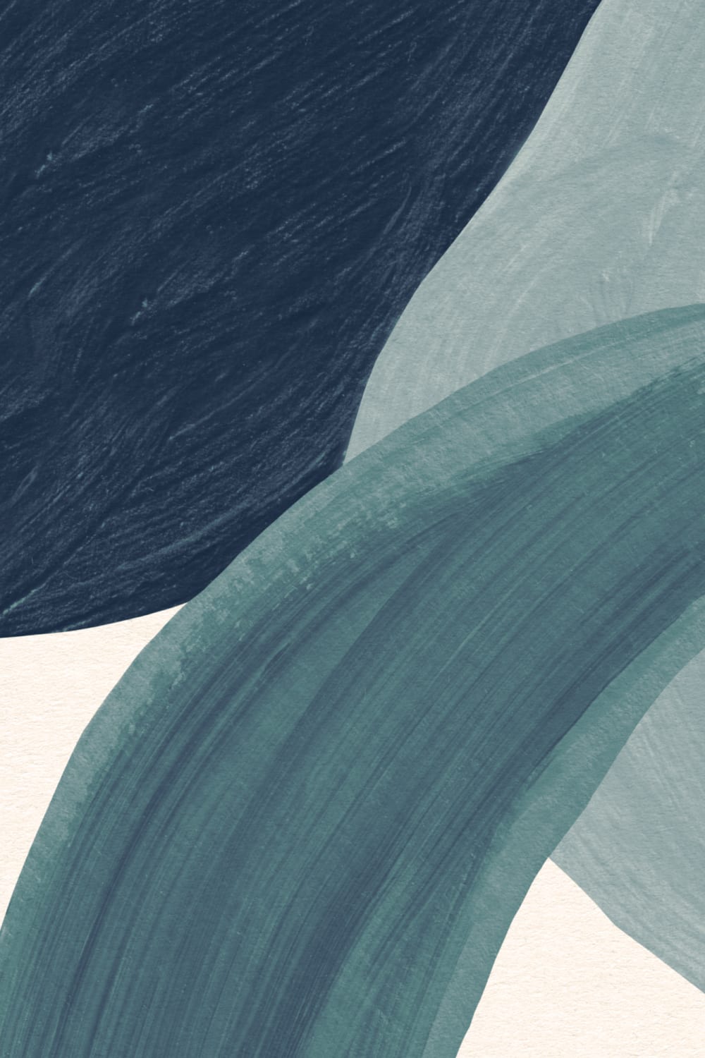 Blue Leafy Botanical Scandi Art Wall Mural