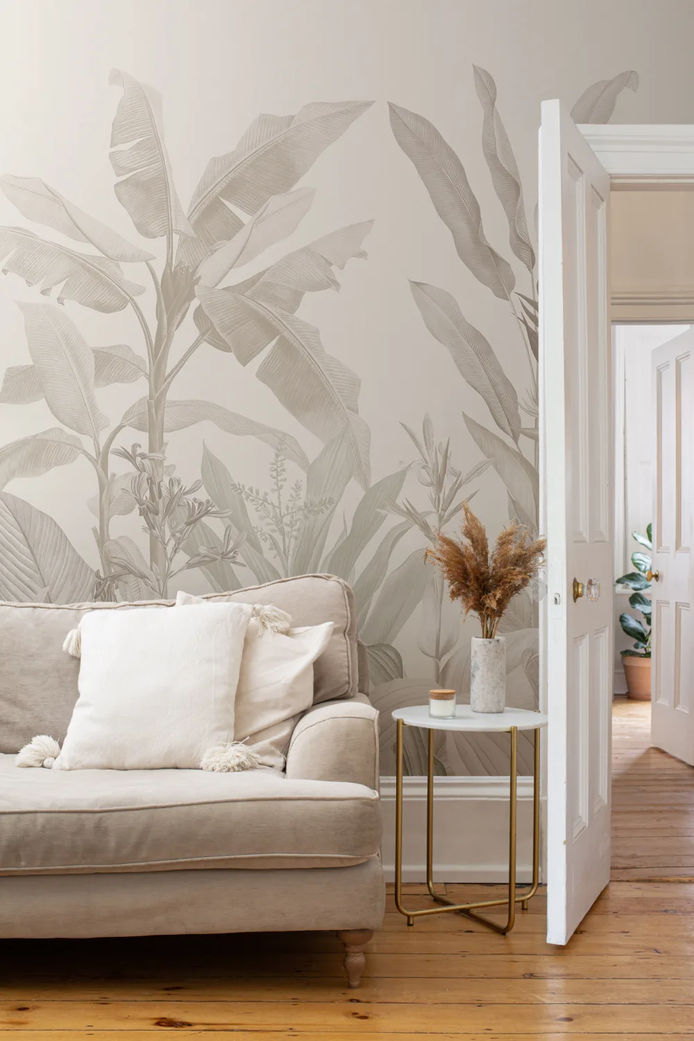 Neutral Vintage Tropical Mural