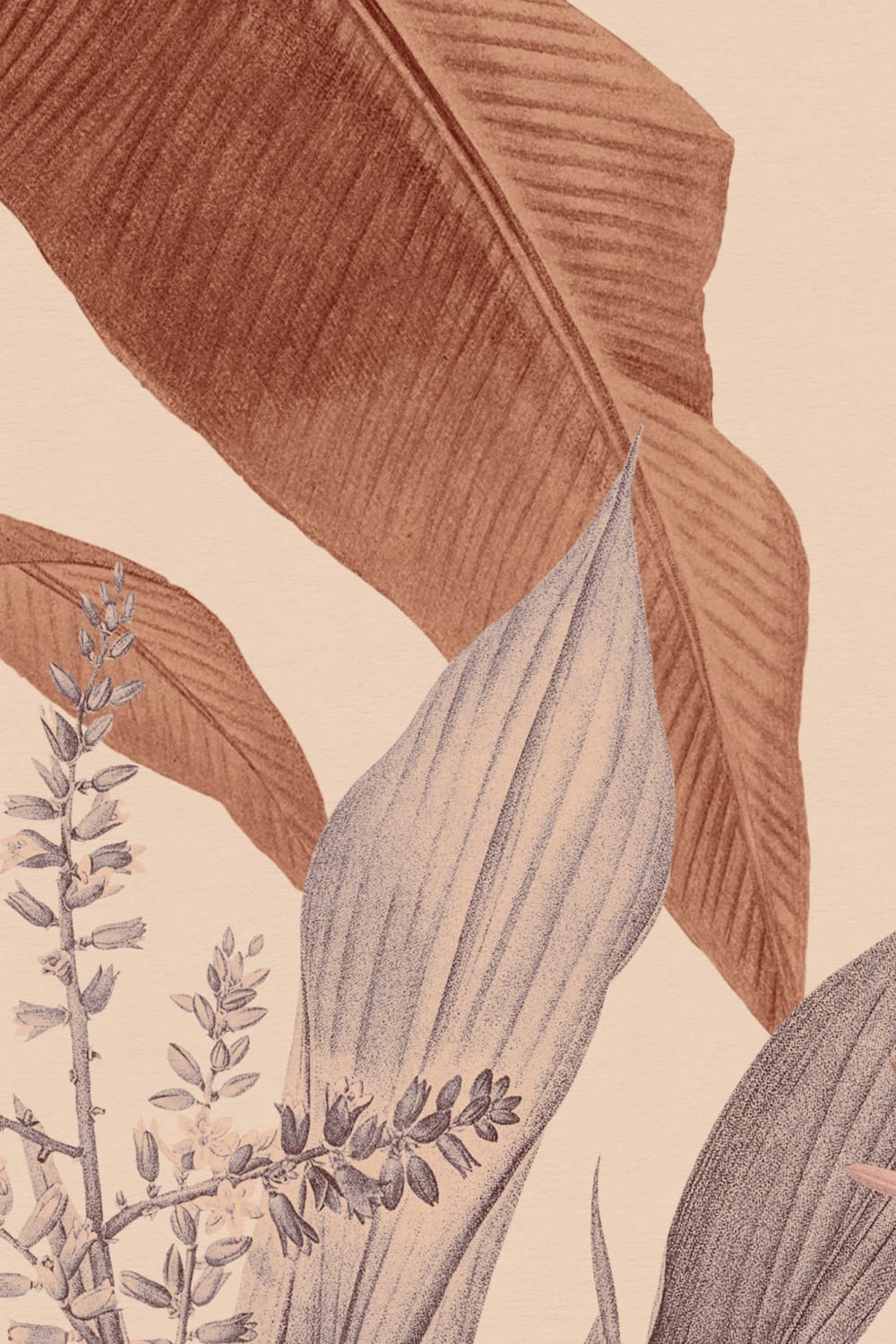Terracotta Vintage Tropical Mural