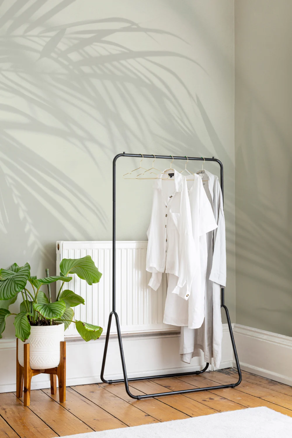 Ljusgrön Palm Leaf Shadow Mural-tapeter