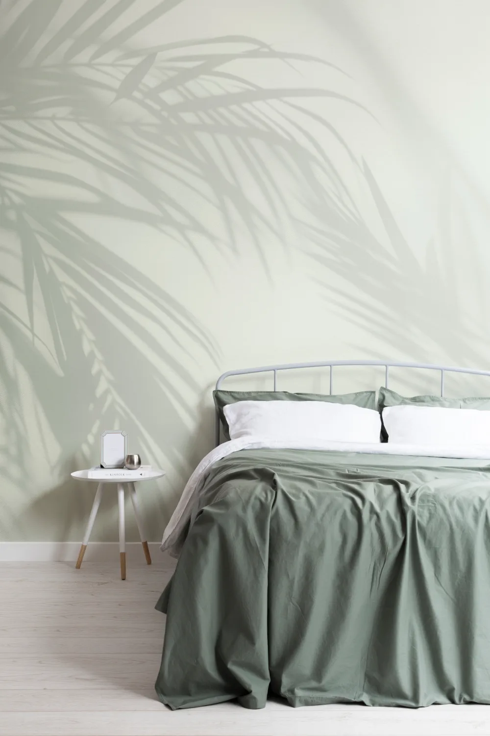 Ljusgrön Palm Leaf Shadow Mural-tapeter