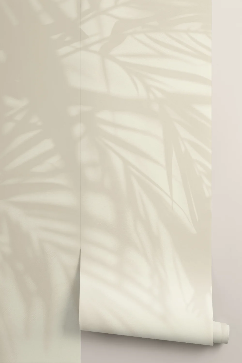 Beige fototapet med palmeblade i skyggen