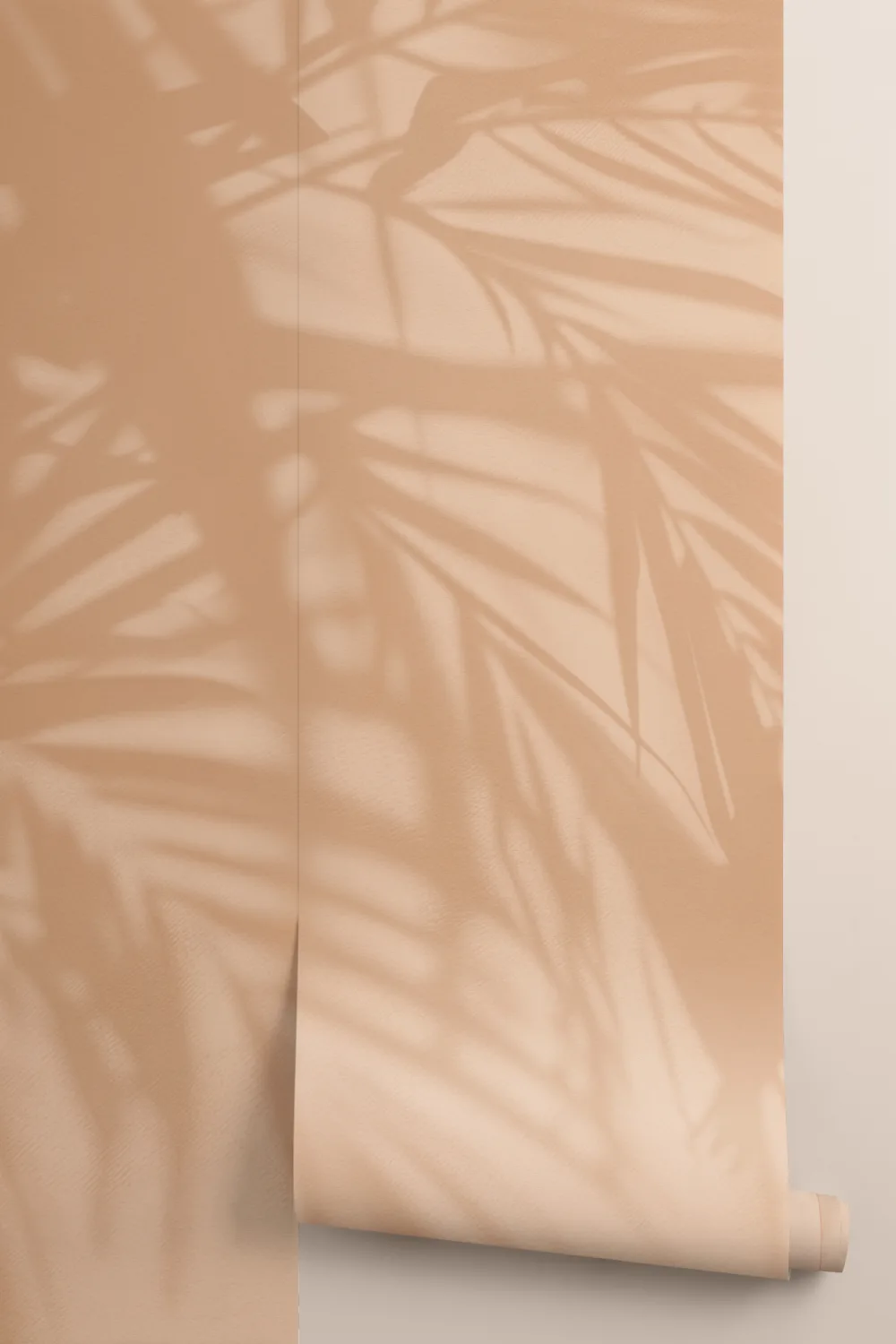 Peach Palm Leaf Shadow Mural