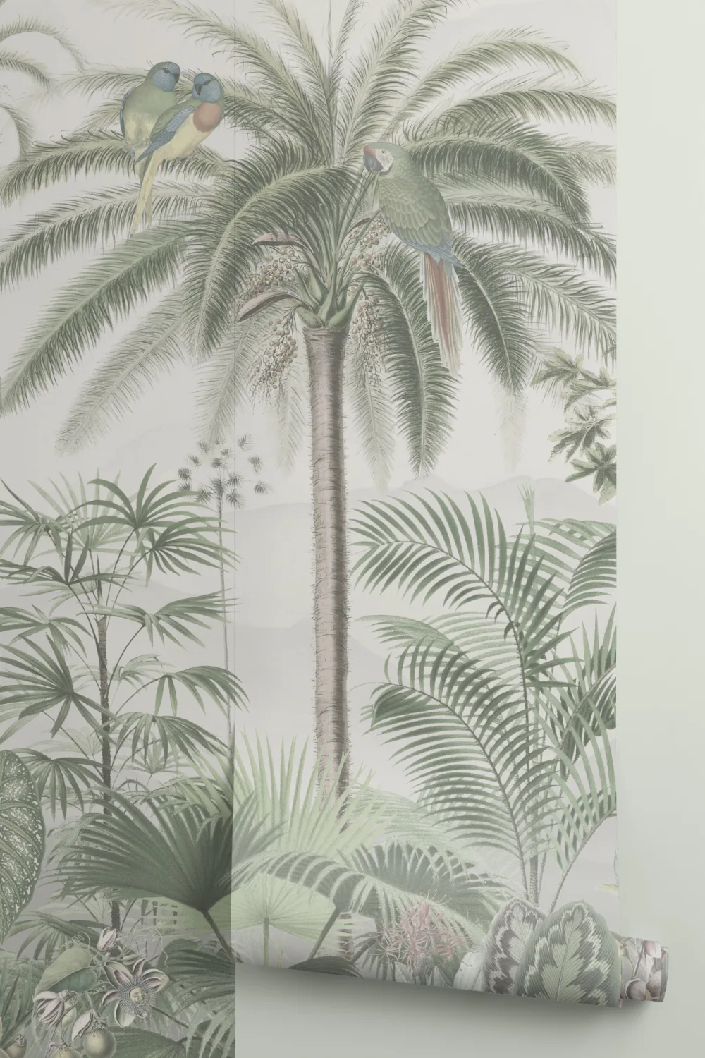 Klassisk illustrerad tropisk botanisk mural-tapeter