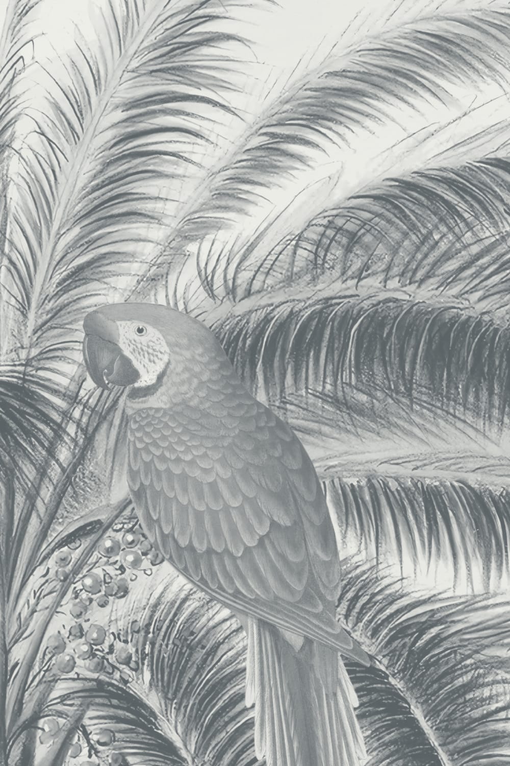 Albastru ilustrat tropical botanic murale