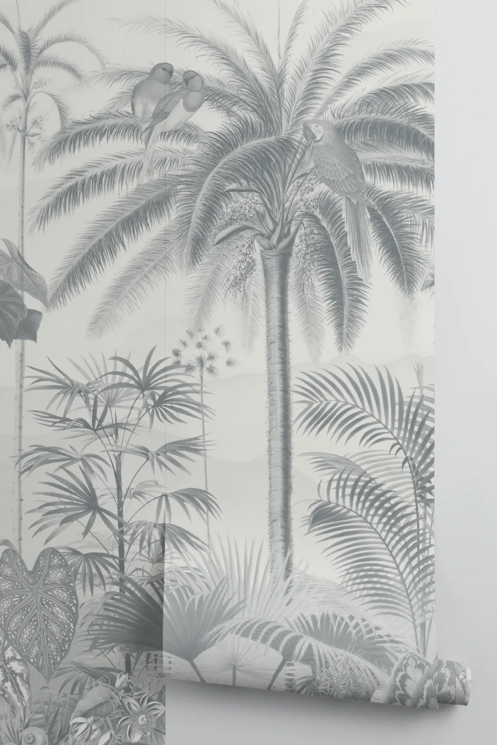 Albastru ilustrat tropical botanic murale
