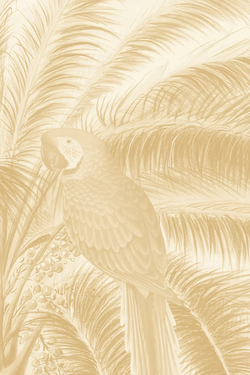 Żółta ilustrowana tropikalna fototapeta botaniczna