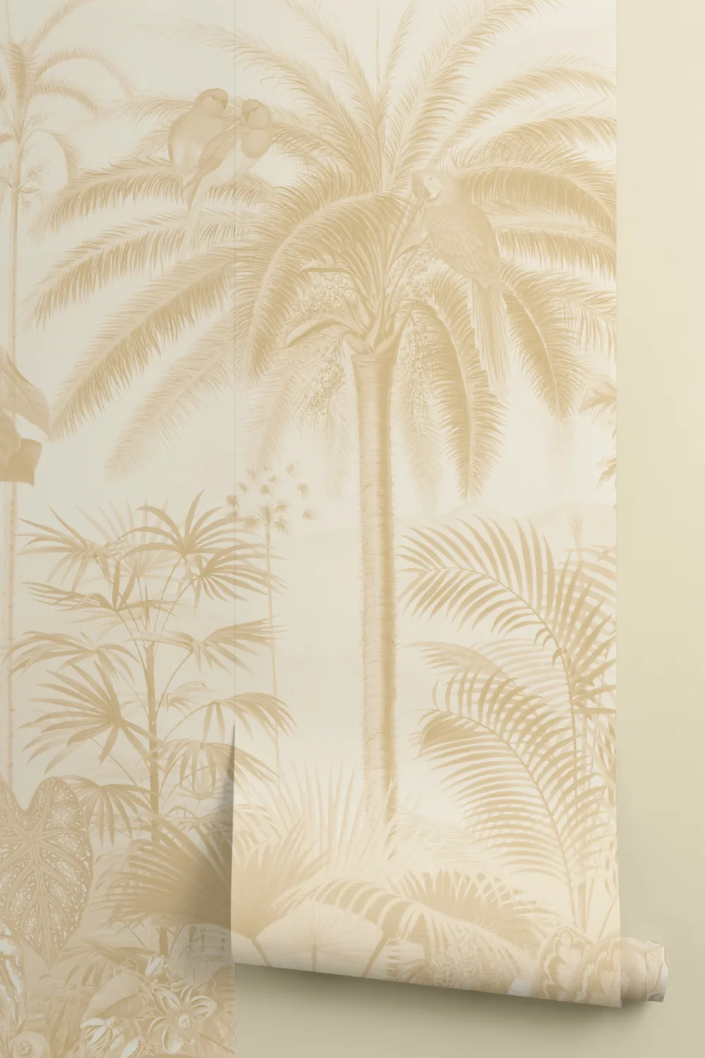 Żółta ilustrowana tropikalna fototapeta botaniczna
