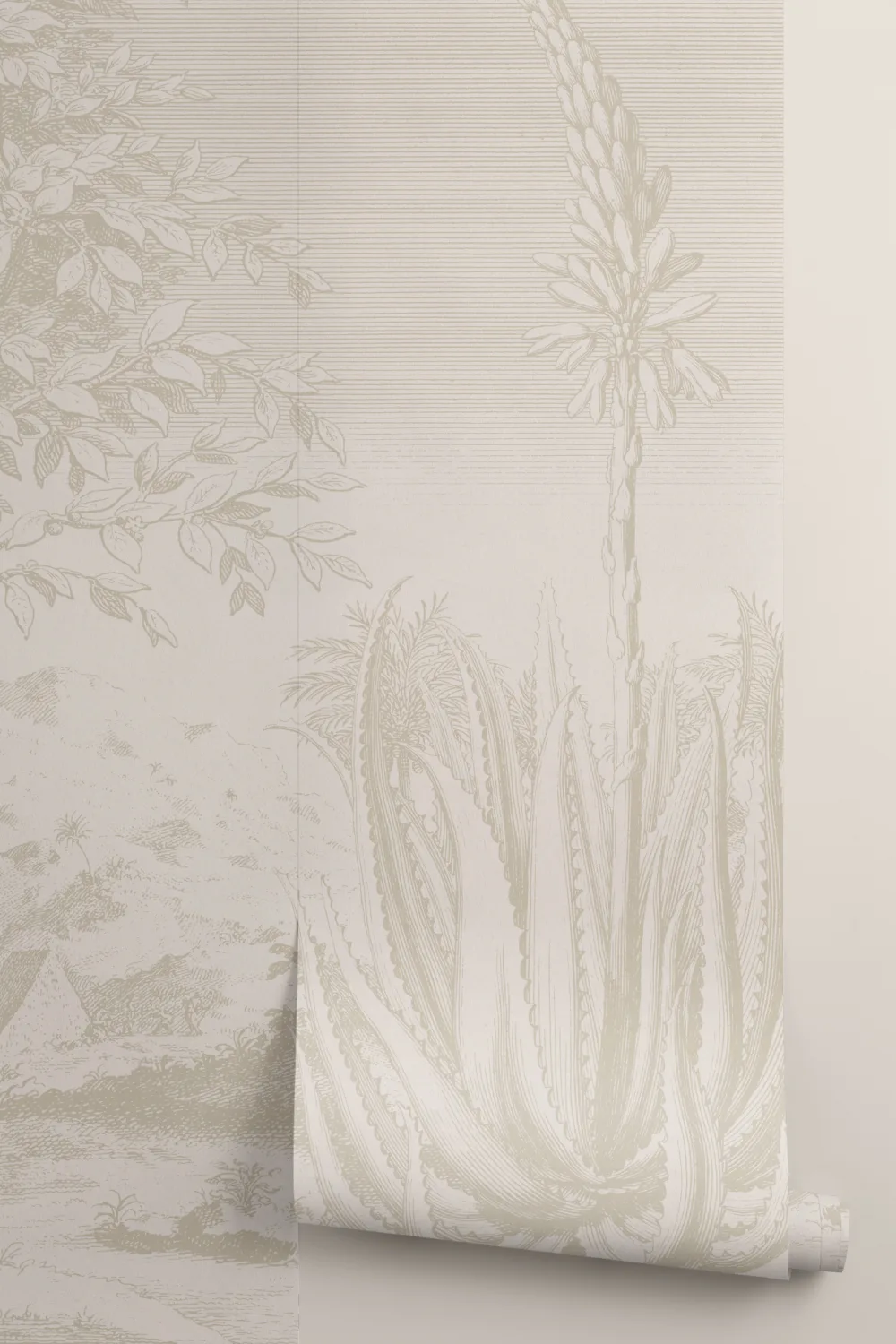Beige Aloe Vera botanisk fototapet