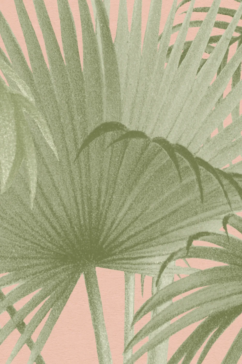 Pink Vintage Tropical Palm Tree Mural