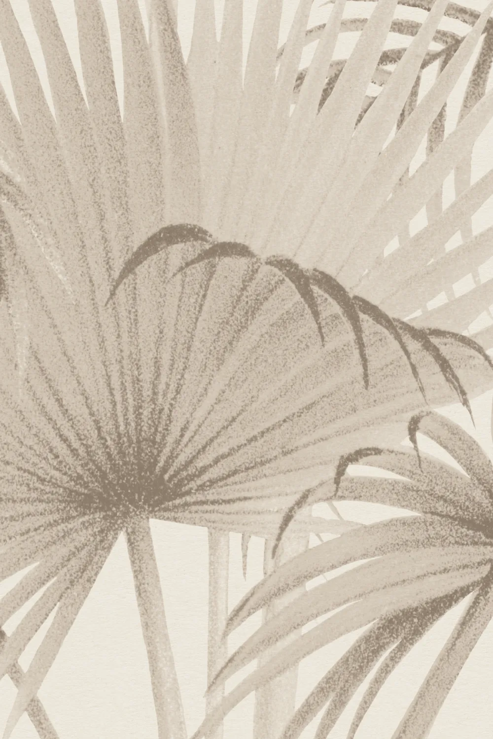 Neutral Vintage Tropical Palm Tree Mural