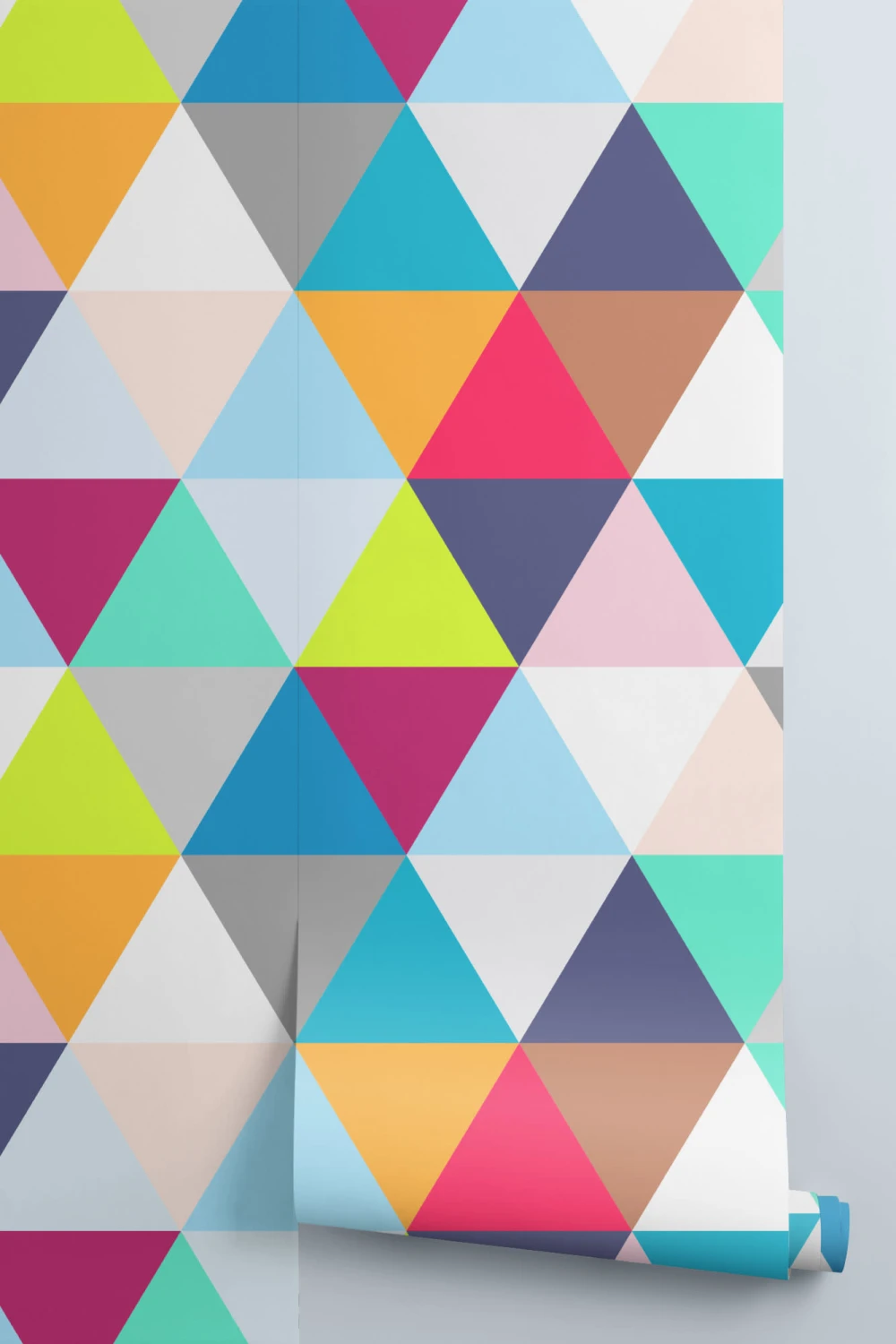 Multi-Colored Triangles Geometric Wallpaper Mural