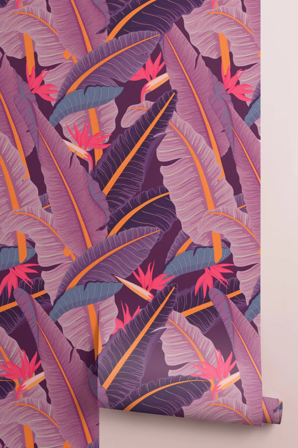 Violet Banana frunze model tapet tropical Mural