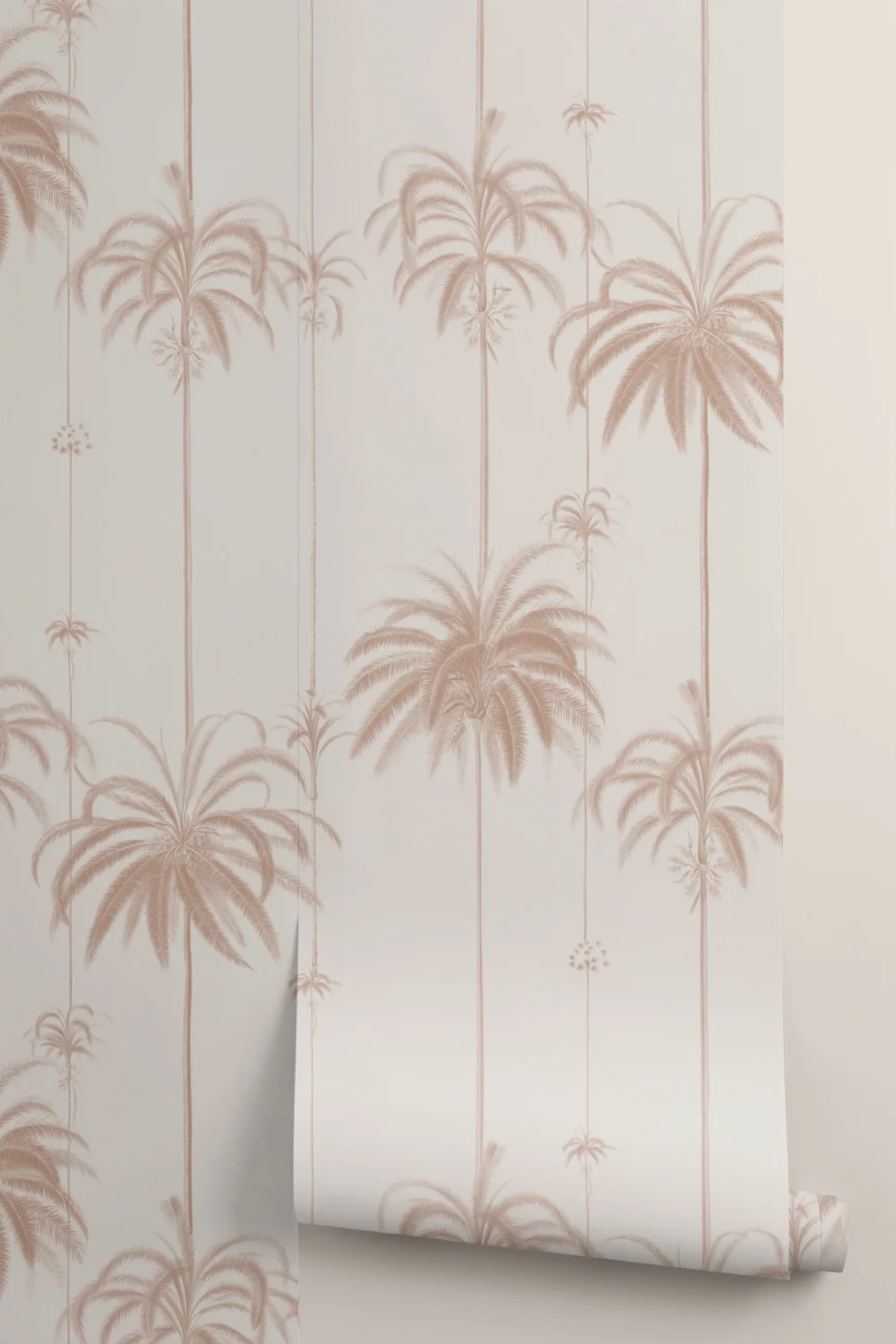 Pink Striped Tropical Palms Wallpaper