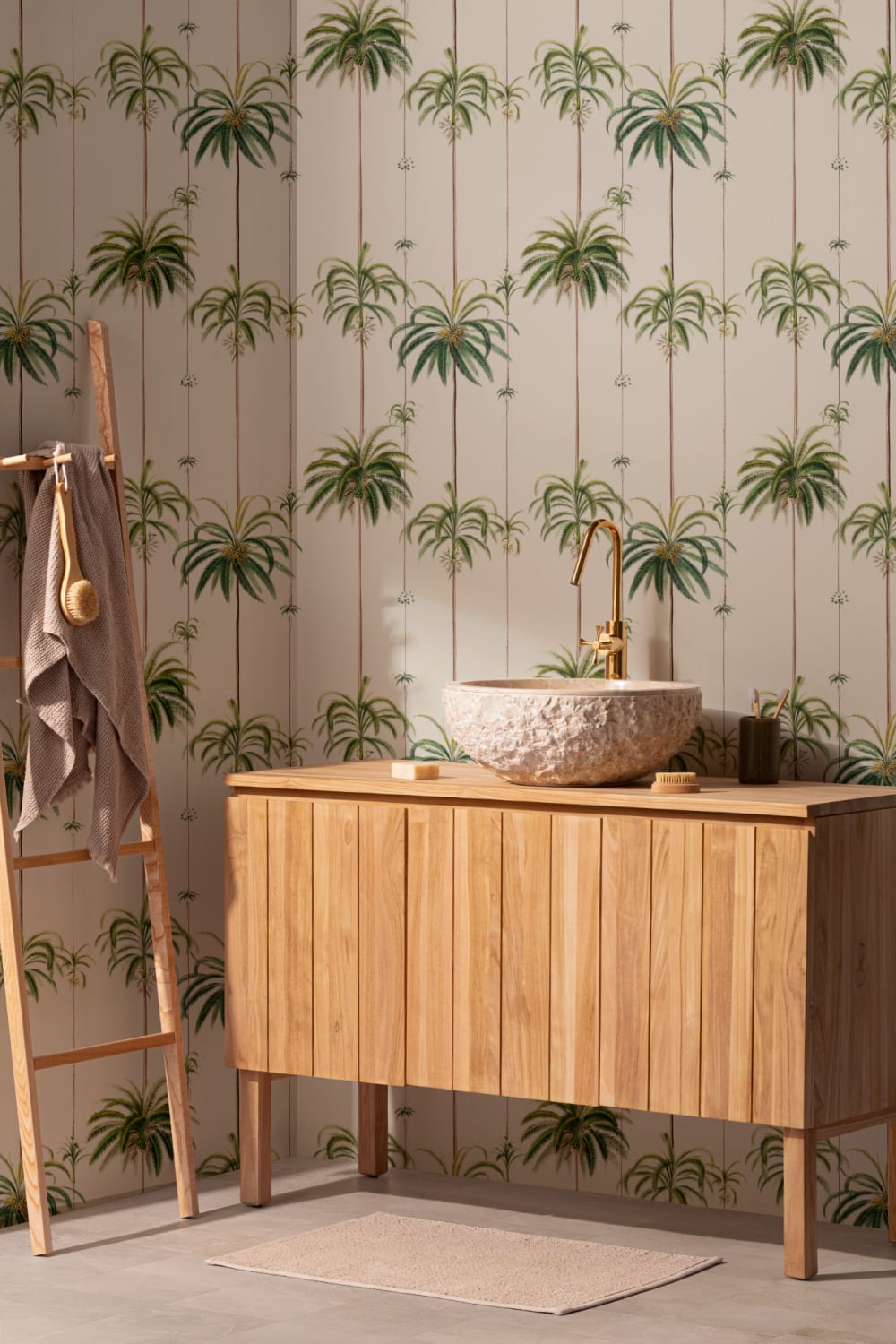 Tapet clasic cu dungi tropicale Palms