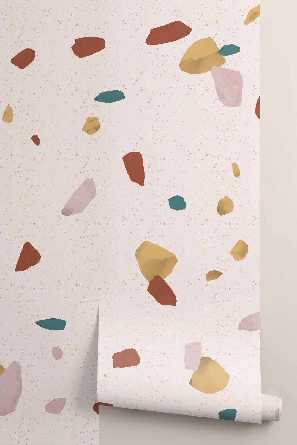 Papier Peint Panoramique Imprimé Terrazzo Neutre