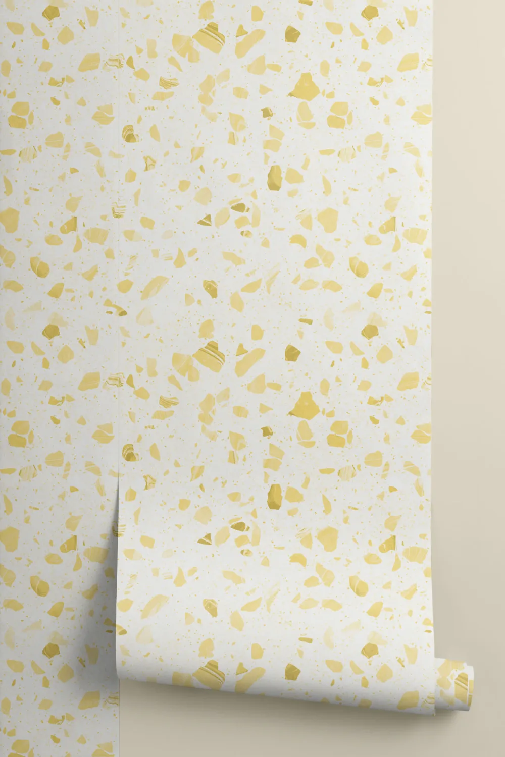 Papel de parede com padrão de repetição de terrazzo marmoreado amarelo